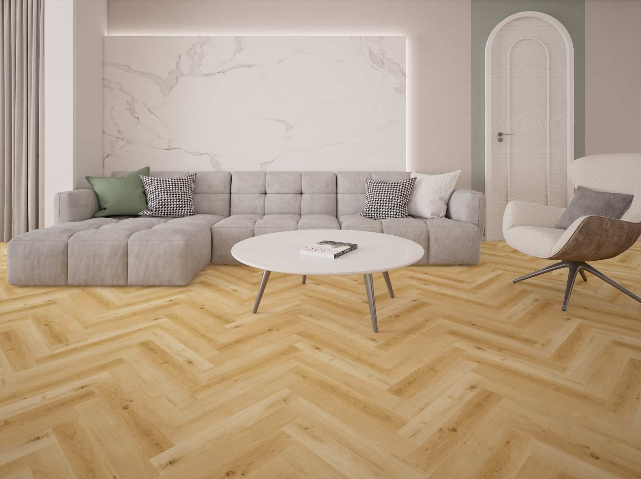 Elite sildeben lys natur LVT gulv med korkbagside