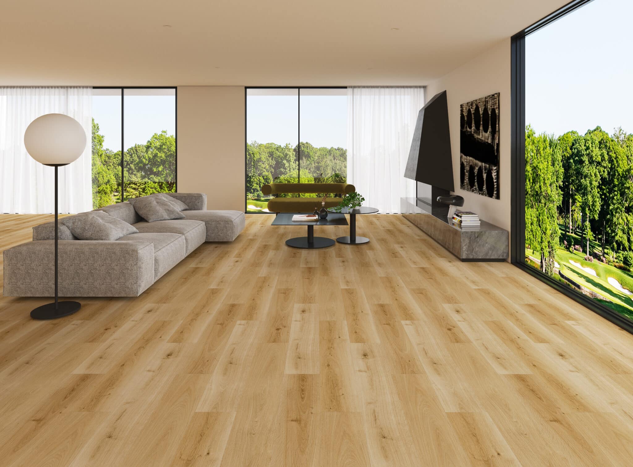 unika planke lys natur LVT gulv med korkbagside
